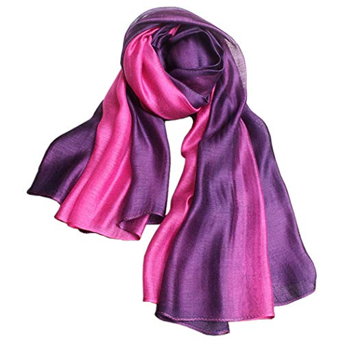 SNUG STAR Cotton Silk Scarf Elegant Soft Wraps Color Shade Scarves for Women (Rose red) - Image 1