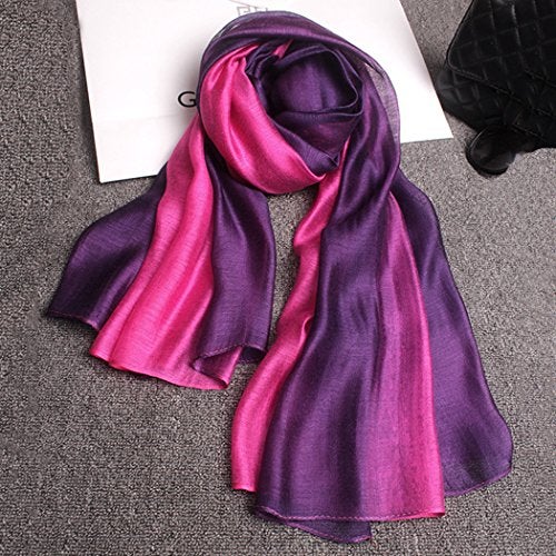SNUG STAR Cotton Silk Scarf Elegant Soft Wraps Color Shade Scarves for Women (Rose red) - Image 3