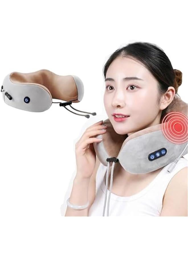 BWSJ Neck Massage Pillow Electric UShaped Cervical Massage Pillow with USB Charging ligent Memory Foam Pillow for Traveling Work Home Office Airplane - Image 1