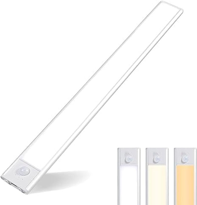 DIMMABLE LED MOTION SENSOR CABINET LIGHT USB RECHARGEABLE WIRELESS CLOSET LIGHTS RECHARGEABLE UNDER CABINET LIGHTING FOR WARDROBE STAIRS HALLWAY GARAGE INDOOR