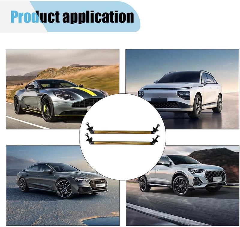 BDZMC 2PCS 11.42'' Splitter Strut Rods, Car Bumper Strut Rods, Front Lip Rod Protector Splitter, Adjustable Tie Support Bars, Lip Bumper Splitter, Universal Splitter Diffuser Strut Rods (Gold) Gulf mainstream practical design - Image 5