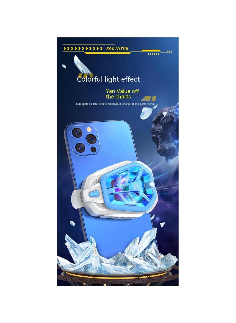 Generic Mobile Phone Cooler for iPhone & Android Smartphones - Enhance Gaming with Fast Cooling, Turbo Blades, Colorful Ambient Lights, Compatible with 2.6-3.27 Inch Devices (White) - 1 Pack  - Image 3
