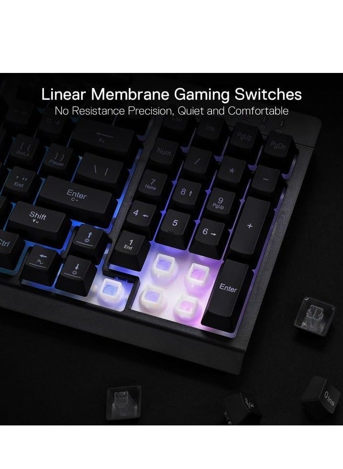 REDRAGON Shiva K515 98-Key RGB Membrane Gaming Keyboard, Mechanical-Feel Linear Switches, 26-Key Anti-Ghosting, 4 Onboard Macro Keys, Dedicated Multimedia Keys, Detachable Wrist Rest, Software Customizable Lighting, Black | K515-RGB - Image 4