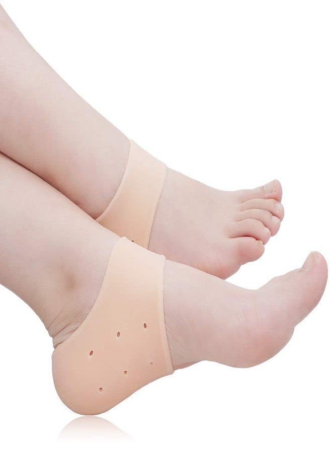 SVS ONLINE Silicone half Heel Protector Socks,Moisturizing Socks for Foot-Care and Heel Cracks,Gel Heel cups Silicon Heel Pad for Heel Ankle Pain, Heel Spur Shoe Support Pad,Anti Crack Half Heel Socks(1 - PAIR ) - Image 1