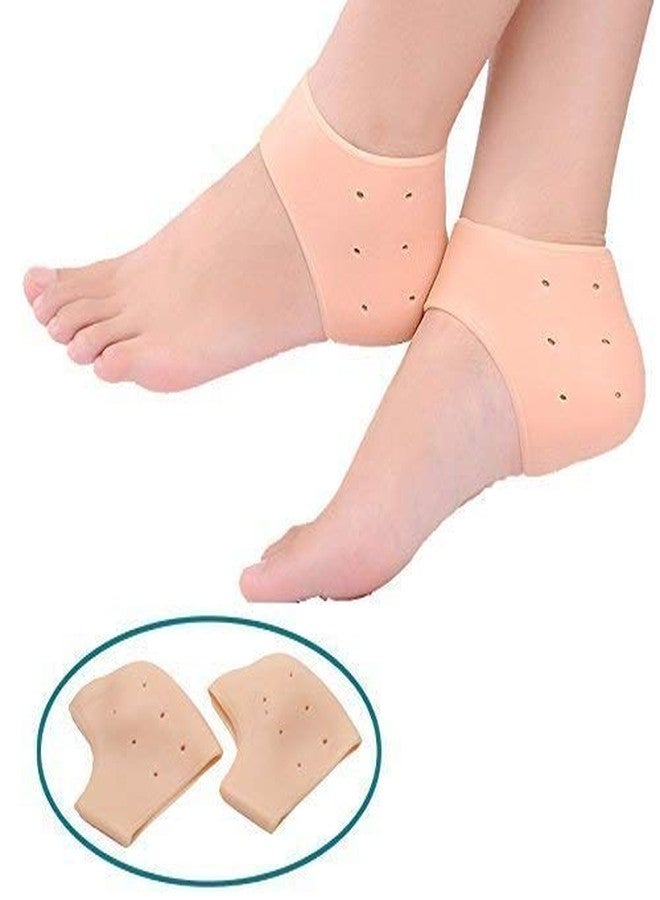 SVS ONLINE Silicone half Heel Protector Socks,Moisturizing Socks for Foot-Care and Heel Cracks,Gel Heel cups Silicon Heel Pad for Heel Ankle Pain, Heel Spur Shoe Support Pad,Anti Crack Half Heel Socks(1 - PAIR ) - Image 2