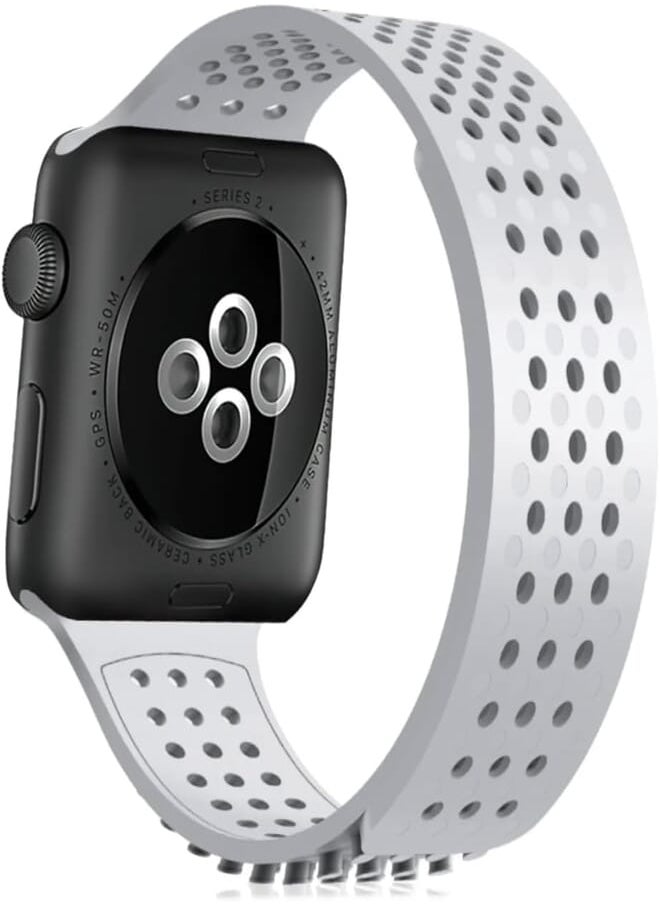 Generic - Fekra Silicone Strap For Apple watch band Ultra 49mm 45mm 44mm Breathable bracelet iWatch series 9 8 7 6 SE Ultra 2 strap - Image 1