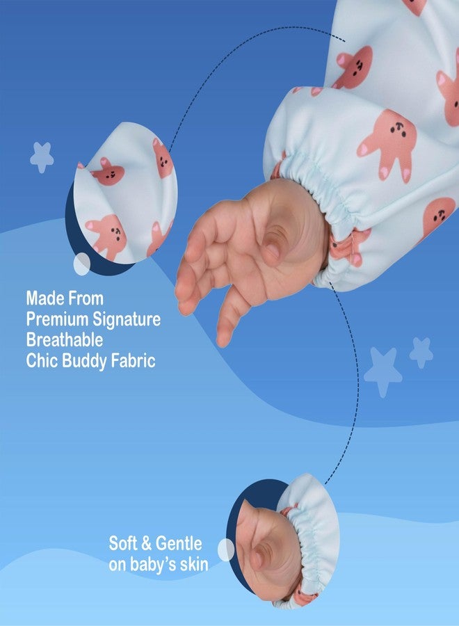 Chic Buddy Baby Apron Waterproof Feeding Dress - Full Sleeves Bibs for Babies 6-12 Months, Easy to Wipe, Comfortable for 1-2 Year Olds with Adjustable hook (Cute Bunny print - Image 5