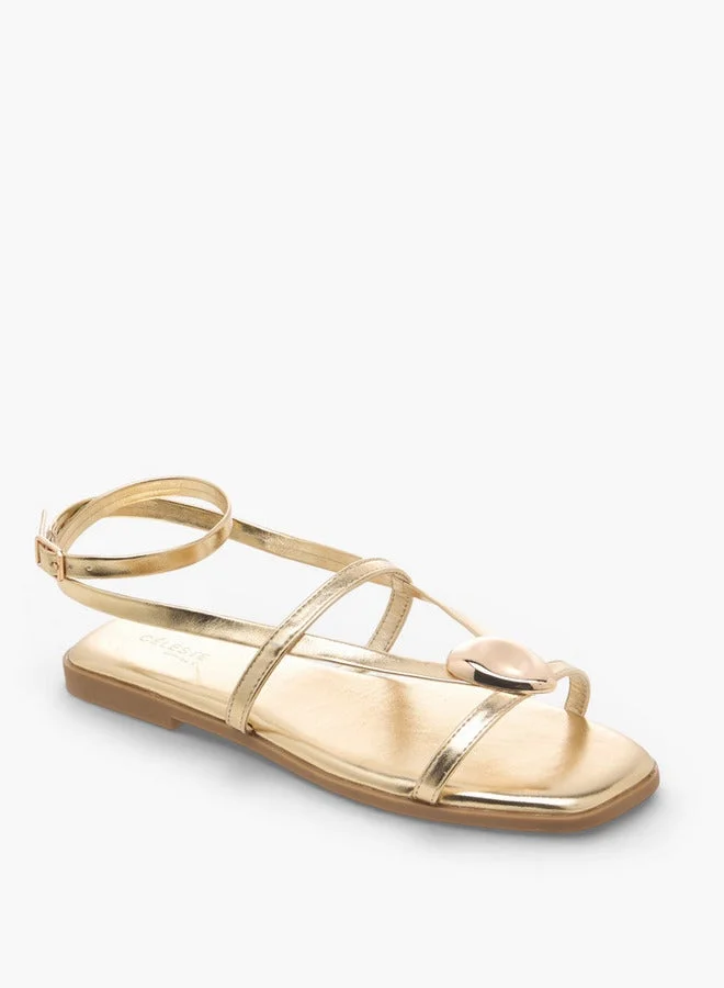سيليست Women Ankle Strap Flat Sandals