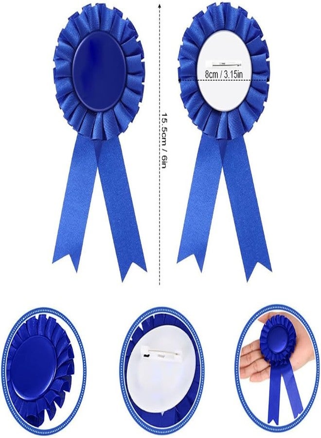 WsjiaboFux 3Pcs Blank Rosette Award Ribbons Blue Red and White Prize Ribbons Make Your Own Place Ribbons Ribbon Badge Recognition Award Ribbons Awards and Incentives Supplies Teaching Materials - Image 3
