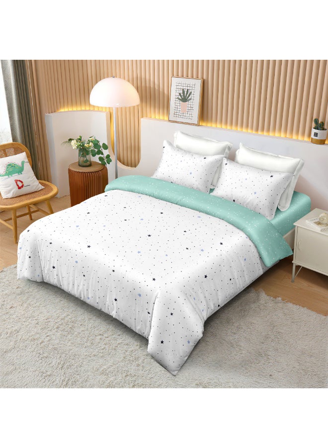 Noon East 4Pcs Duvet Cover Set | Soft Microfiber Material | Multiple Color | 1 Duvet Cover 260 X 220 Cm, 1 Fitted Sheet 200 X 200 Cm With 30 Cm Deep Pocket, 2 Pillow Cases 50 X 75 Cm | Suitable For King Size Mattress - Image 2