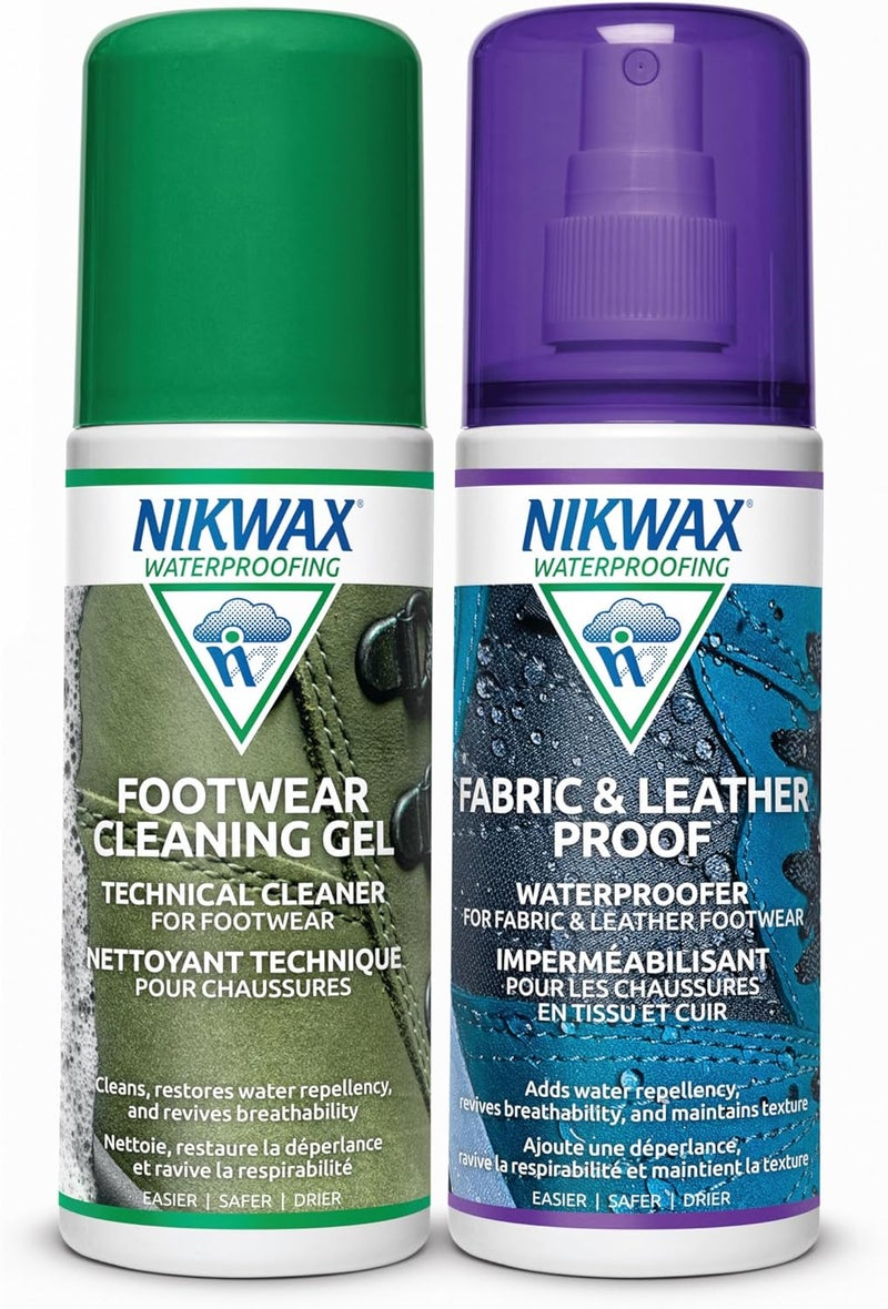 Nikwax Footwear Cleaning Gel and Nubuck & Suede Proof Twin Pack - 125ml Each - Image 1
