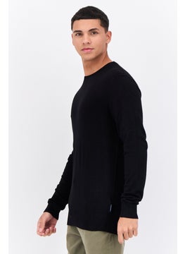 French Connection Men Crew Neck Knitted Sweater, Black  - Image 2