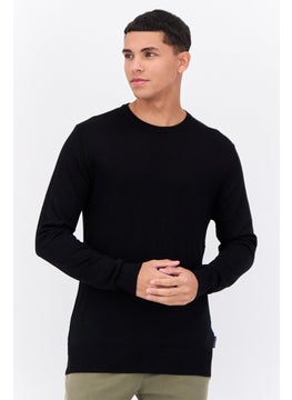 French Connection Men Crew Neck Knitted Sweater, Black  - Image 1