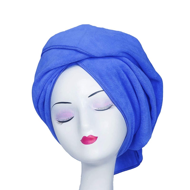 Tancano Large Microfiber Hair Towel For Curly Hair 23.6''X47'' Anti Frizz Hair Wrap Super Absorbent Curly Hair Drying Towel Large Multifunction Towel For Bath Spa Makeup  S.Blue - Image 1