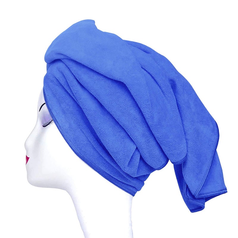 Tancano Large Microfiber Hair Towel For Curly Hair 23.6''X47'' Anti Frizz Hair Wrap Super Absorbent Curly Hair Drying Towel Large Multifunction Towel For Bath Spa Makeup  S.Blue - Image 2