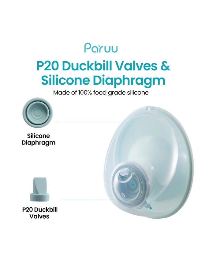 Paruu P20 Diaphragm & Duckbill Valve Replacement, for P20 Wearable Breast Pump, 2 Silicone Diaphragms & 2 Valves Genuine Parts - Image 3