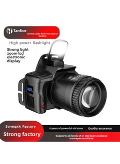 Generic Outdoor White Laser Induction Headlight COB Red Warning Light With Digital Display Long Endurance Super Bright Night Running Fishing Headlight-Color:T48  - Image 2