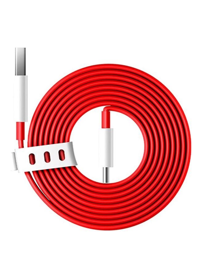 OnePlus Warp Charge Type-C Cable 1 meter Red/White - Image 1