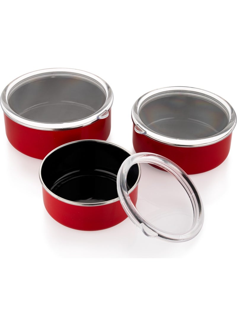 Schafer Komfort 3-Piece Storage Container Set 6 Pieces-Red  - Image 2