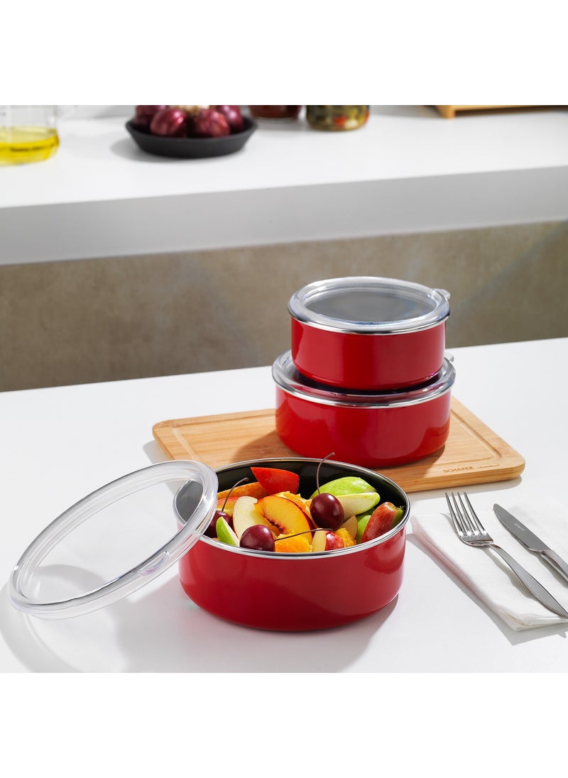 Schafer Komfort 3-Piece Storage Container Set 6 Pieces-Red  - Image 1