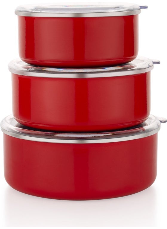 Schafer Komfort 3-Piece Storage Container Set 6 Pieces-Red  - Image 3