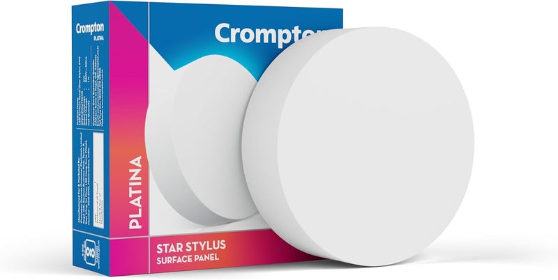Crompton كرومبتون بلاتينا ستار ستايلس لوحة سطحية 24 واط دائري ضوء النهار البارد | عبوة من 1 | لا حاجة لسقف معلق، الأبعاد الخارجية: 193 مم | تركيب سطحي | للصالة، غرفة النوم، المطبخ، المكتب، المتجر - Image 1
