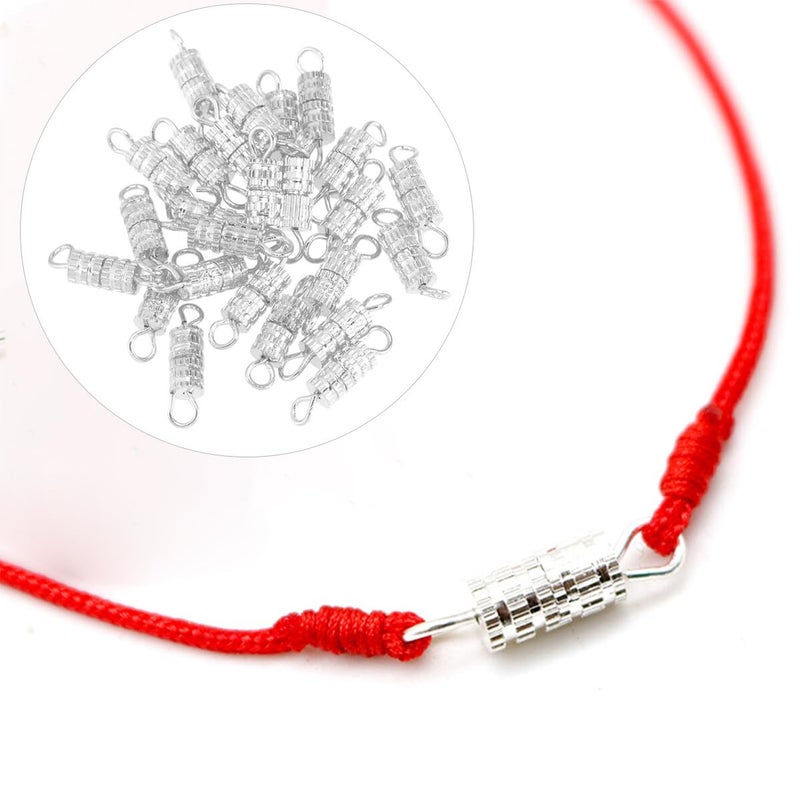 Copper Screw Lock Barrel Clasps with Split Rings for Necklace Bracelet DIY 20PCS Silver Finish - Image 5