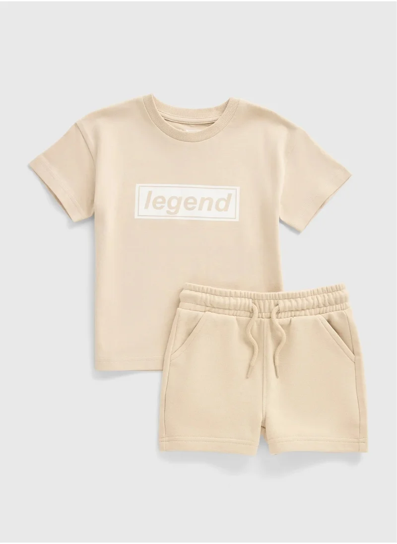 Matalan Boys Yellow Top & Shorts Set