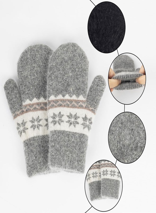 Mealah Kids-Winter-Knit-Mittens Boys-Girls Outdoor-Warm-Soft Snowflakes-Gloves Stretchy for 5-10Years Kids - Image 2