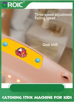 GROIC Electric Reflex Challenge Game with Music, Drop Sticks Game, Hand Eye Coordination Training Toys, Reaction Training Catching Sticks Game Educational Toys, 3 Adjustable Speed, 8 Sticks(Pink)  - Image 4