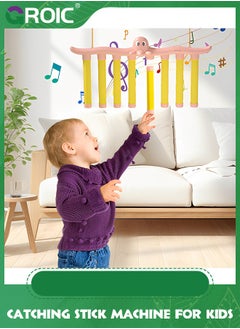 GROIC Electric Reflex Challenge Game with Music, Drop Sticks Game, Hand Eye Coordination Training Toys, Reaction Training Catching Sticks Game Educational Toys, 3 Adjustable Speed, 8 Sticks(Pink)  - Image 2