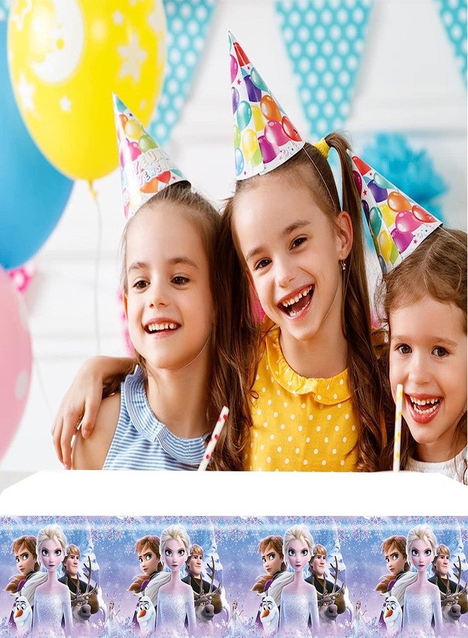 Omto 2Pcs Frozen Tablecloth Disposable Tablecover Birthday Party Supplies and Decorations for Kid Boy Baby Shower Rectangle Tables 70"X42",2 Pack - Image 4