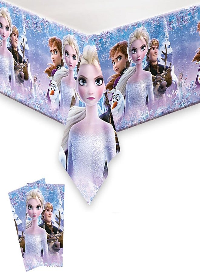 Omto 2Pcs Frozen Tablecloth Disposable Tablecover Birthday Party Supplies and Decorations for Kid Boy Baby Shower Rectangle Tables 70"X42",2 Pack - Image 1