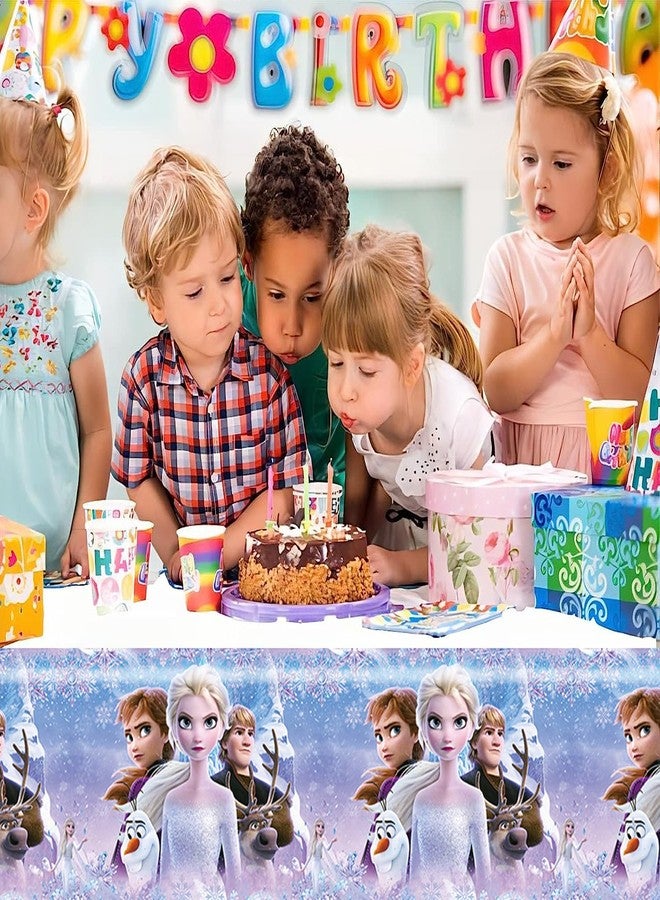 Omto 2Pcs Frozen Tablecloth Disposable Tablecover Birthday Party Supplies and Decorations for Kid Boy Baby Shower Rectangle Tables 70"X42",2 Pack - Image 5