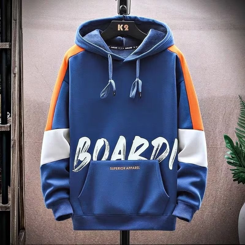 2022 New Autumn Winter Mens Hooded Sweatshirt Blue