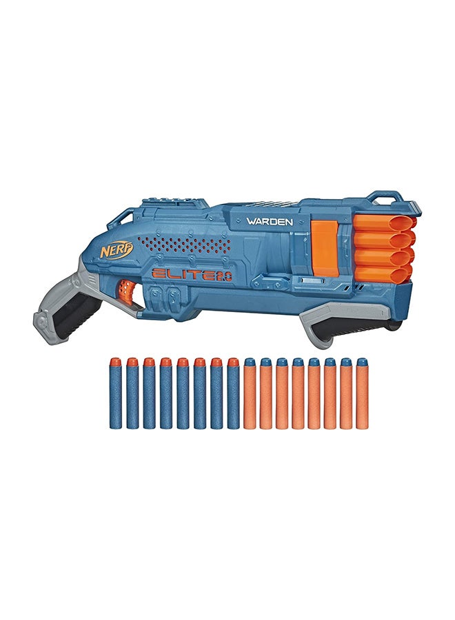 NERF Elite 2.0 Warden Db-8 Motorized Blaster – 16 Official Darts, Blast 2 Darts At Once,6-Dart Clip, Quick Reload, Compatible with N-Strike Tactical Rail Accessories, Ideal for Kids Boys Aged 8+ - Image 2