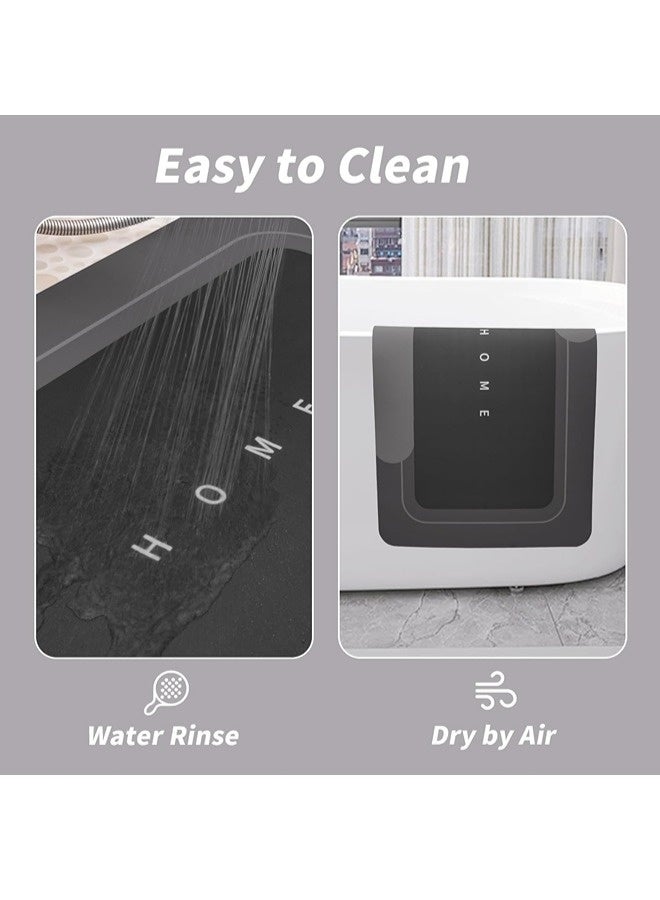 3 Pack Diatom Mud Bath Mat Set, Non-slip Rubber Floor Mats, Extra Soft and Absorbent U-Shaped Toilet Rug, Stain-resistant & Easy to Clean, Suitable For Bath, Office, Laundry, Black (40*60cm+50*60cm+50*80cm) - Image 5