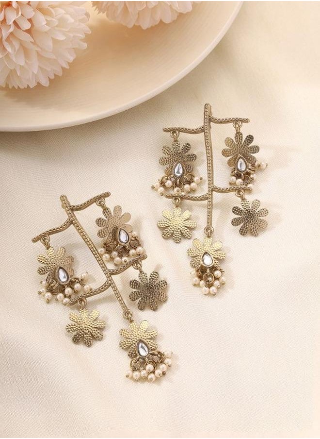 Priyaasi Western Women Brass Earrings with pattern and secured with Post and Back closure and styled in ideal for Western moments — exude elegance in every glance.  - Image 1
