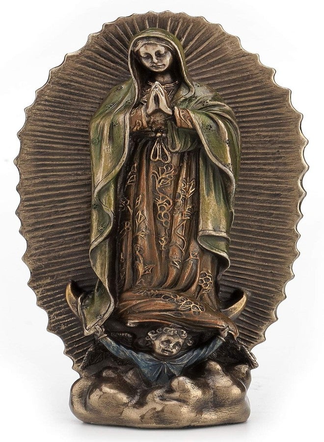 Unicorn Studio Veronese Design 6 1/8" Our Lady Of Guadalupe Virgin Mary Religious Statue Cold Cast Resin Bronze Finish Home Decor Figurine - Image 1