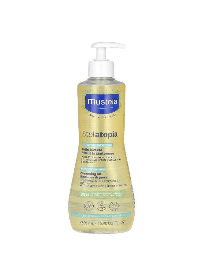MU.STELA Mustela, Stelatopia Cleansing Oil, Fragrance Free, 16.9 fl oz (500 ml) - Image 1