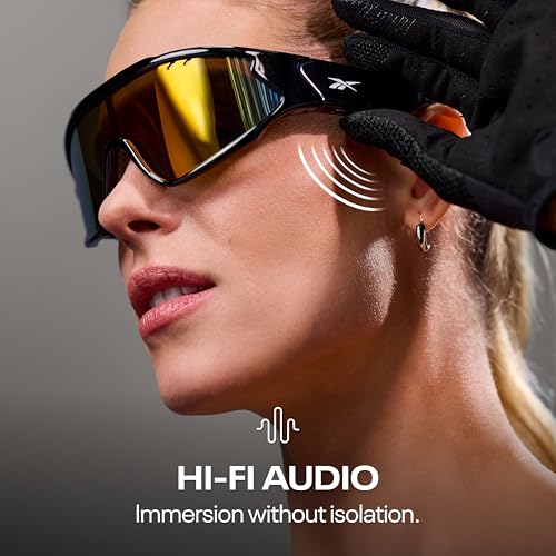 Reebok Voltage Smart Audio Sunglasses, Red Mirror Polarized Lens, Unisex, HiFi Bluetooth Sport Glasses with UV Protection - Powered by Lucyd - Image 3