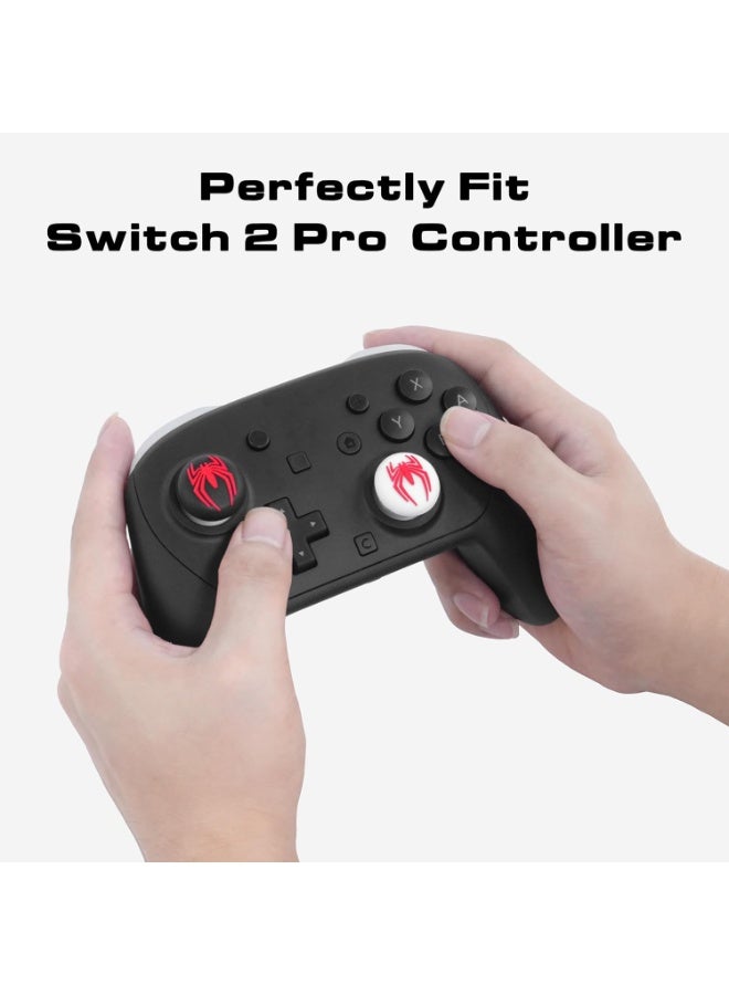 4PCS Spider Style Silicone Thumb Grip Caps for Nintendo Switch 2 – 3D Cartoon Joystick Covers Anti-Slip Joy-Con Controller Buttons (4 Colors) - Image 4