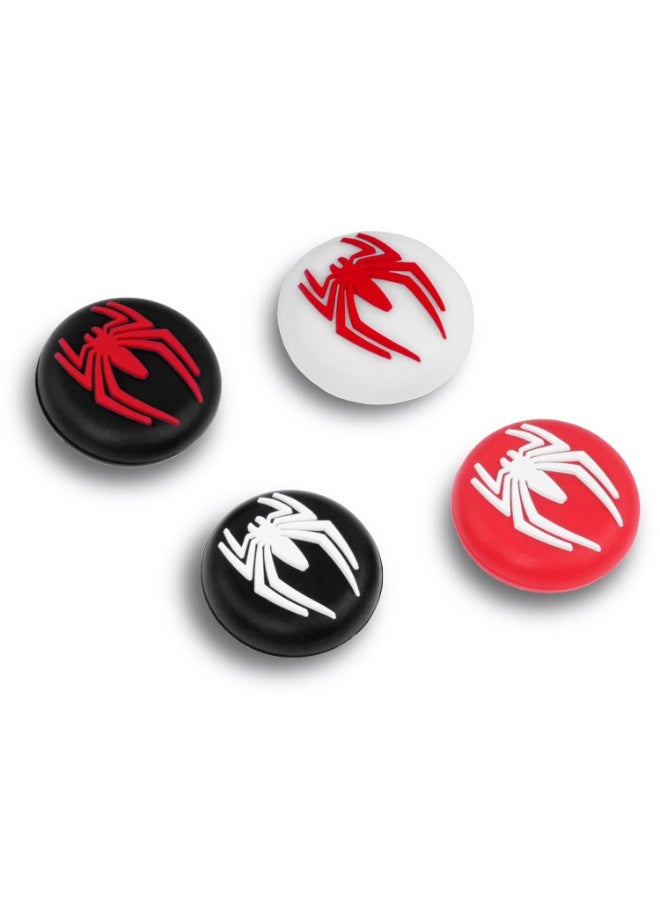 4PCS Spider Style Silicone Thumb Grip Caps for Nintendo Switch 2 – 3D Cartoon Joystick Covers Anti-Slip Joy-Con Controller Buttons (4 Colors) - Image 1