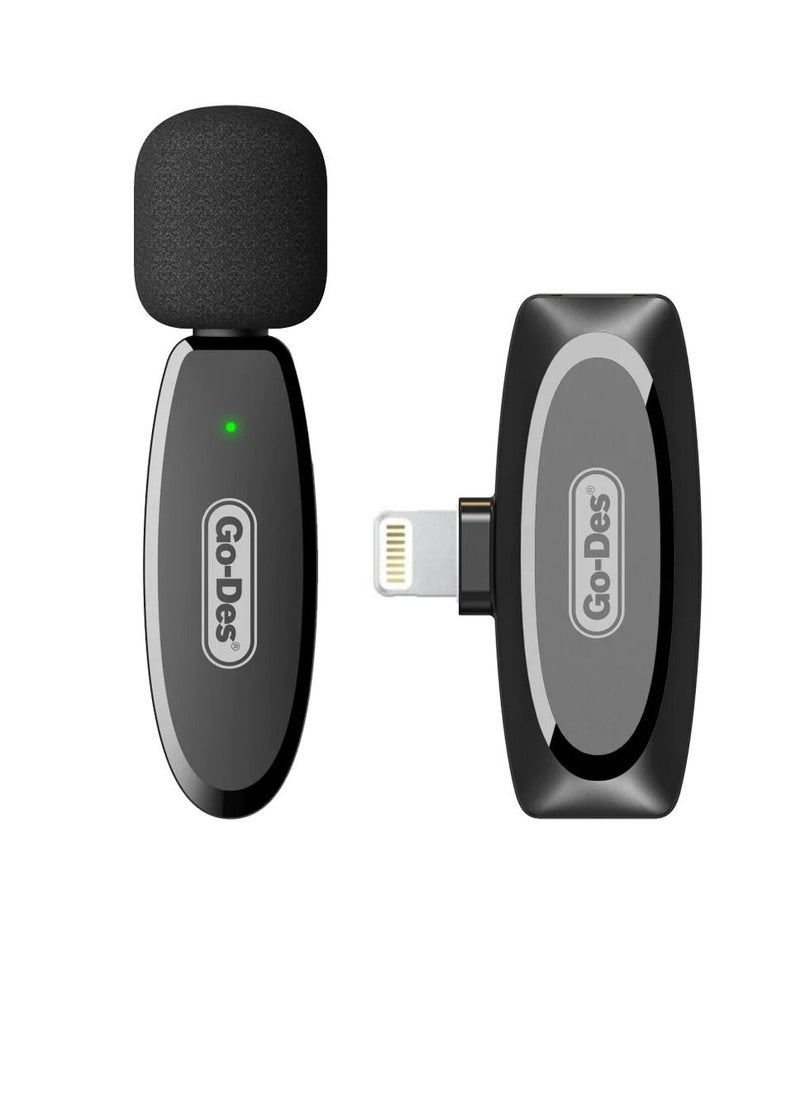 GO-DES - Auto-Syncs Clip-on 2.4G Wireless Lavalier Microphone For iPhone And iOS Devices 20M Accessibility - Image 1