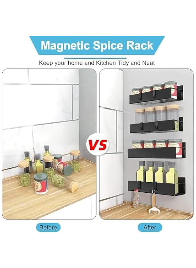 Magnetic Spice Rack for Fridge Side Shelf Organizer,Metal Magnetic Fridge Shelf,Microwave Oven Shelf Magnetic,Refrigerator Organization and Storage,Space Saver Container for Apartment (Type A) - Image 5