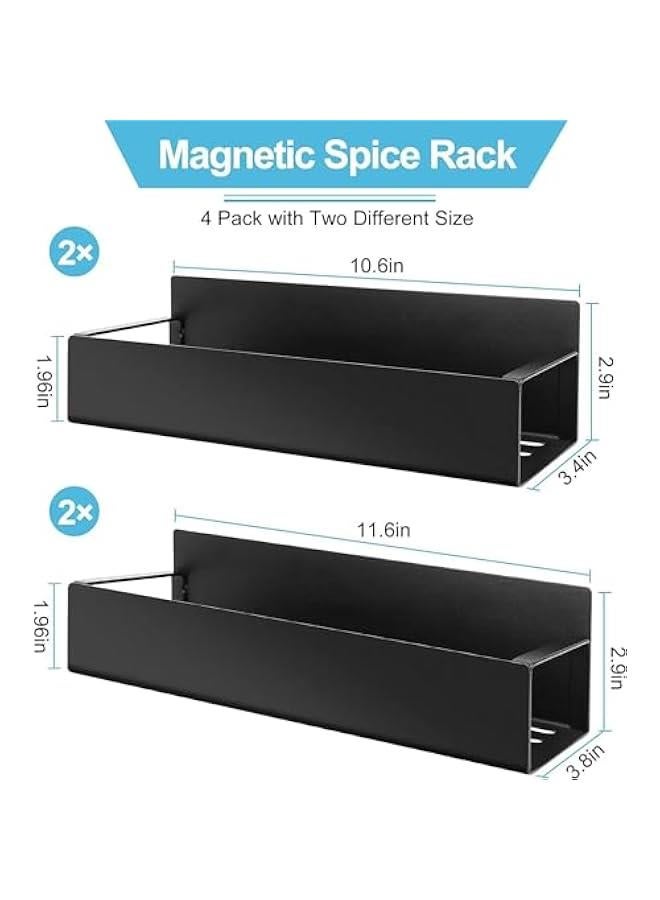 Magnetic Spice Rack for Fridge Side Shelf Organizer,Metal Magnetic Fridge Shelf,Microwave Oven Shelf Magnetic,Refrigerator Organization and Storage,Space Saver Container for Apartment (Type A) - Image 2