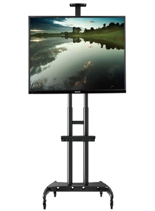 Mobile TV Stand With Lockable Wheels For 32-70 Inch TVs Black - Image 2