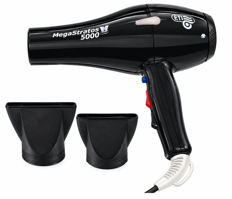 ETI MegaStratos 5000 Xtra Power Professional Hair Dryer –High Power Output: 2150W – 2500W power (at 230V/240V) Made in Italy - Image 2
