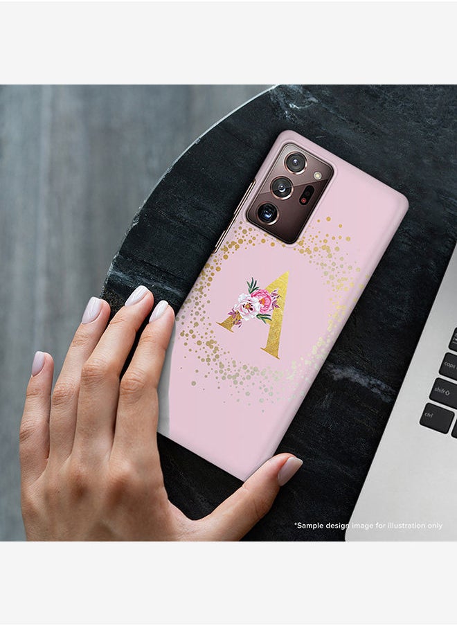 Monogram Slim Cover for Samsung Galaxy Note 20 Ultra Case Custom Initials Letter Floral Pattern Snap Series Mobile Cover Matte Alphabet - O (Pink)