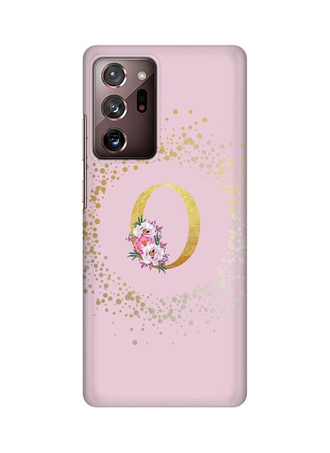 Monogram Slim Cover for Samsung Galaxy Note 20 Ultra Case Custom Initials Letter Floral Pattern Snap Series Mobile Cover Matte Alphabet - O (Pink)